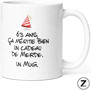 Mug humour ANNIVERSAIRE DE MERDE 63 ANS