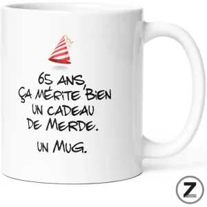 mug humour ANNIVERSAIRE DE MERDE 65 ANS