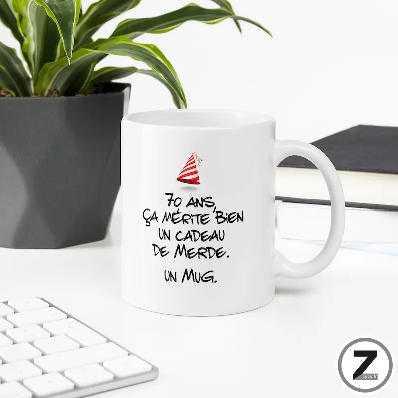 mug humour ANNIVERSAIRE DE MERDE 70 ANS – Image 4